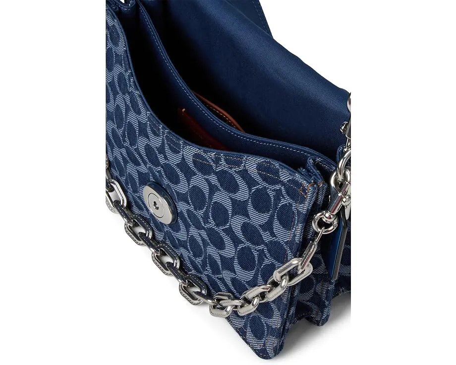 Сумка через плечо COACH Chain Tabby из денима Signature