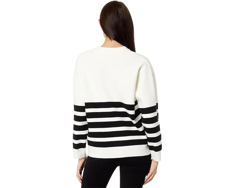 Свитер English Factory с круглым вырезом и полоской из вискозы и полиэстера