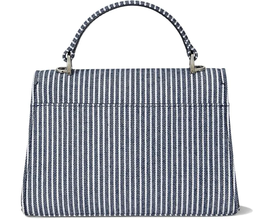 Маленькая сумка кроссбоди Farrah из полосатого холста Lauren Ralph Lauren с поворотным замком