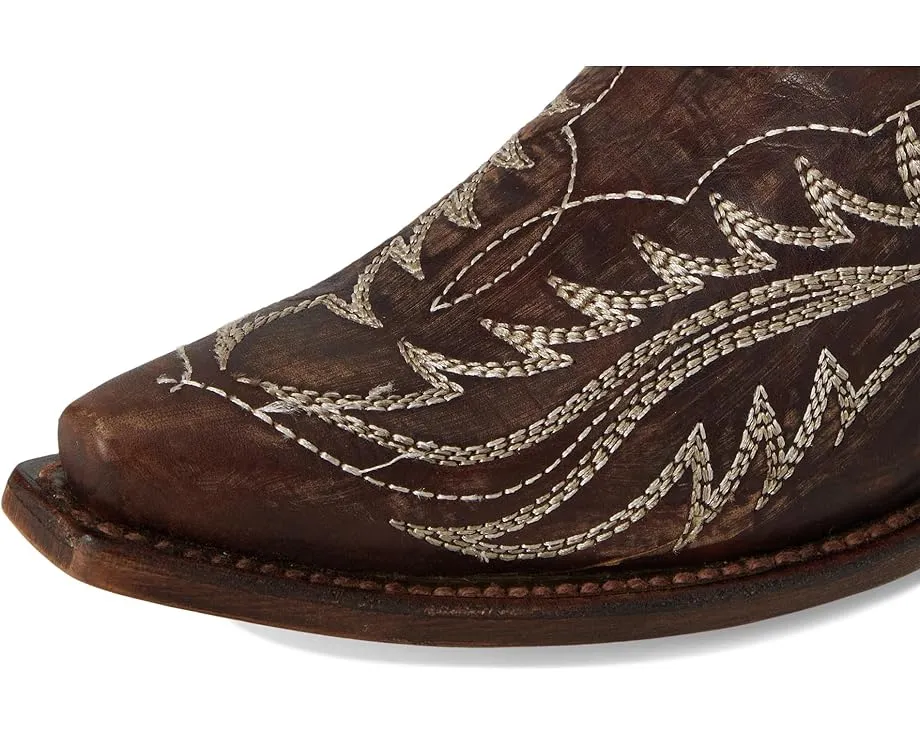 Сапоги Corral L6285 до икры с шоколадной лазерной вышивкой