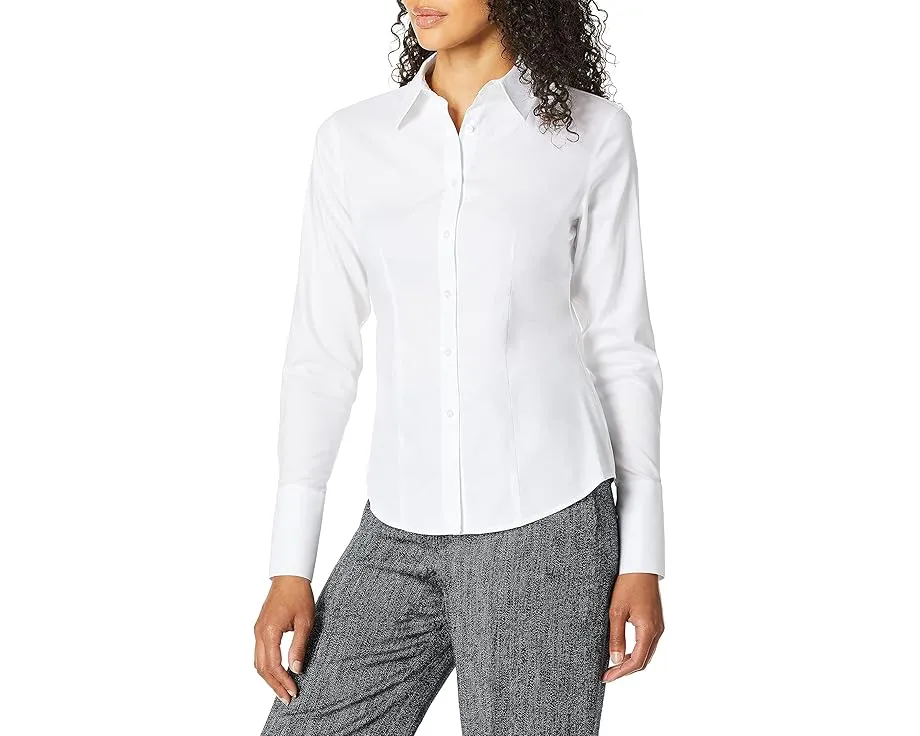 Блуза Calvin Klein Long Sleeve Wrinkle Free Button Down с длинным рукавом