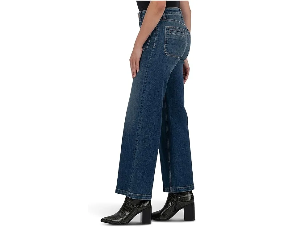 Широкие джинсы KUT from the Kloth Jean с высокой посадкой и накладными карманами