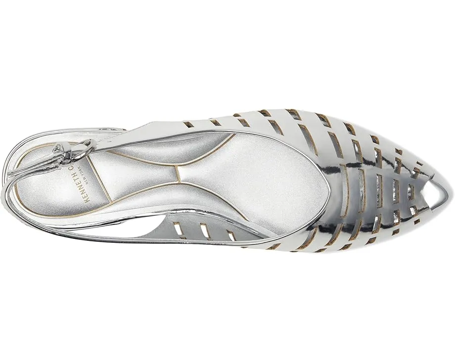 Босоножки Calabra с геометрической перфорацией на низком квадратном каблуке