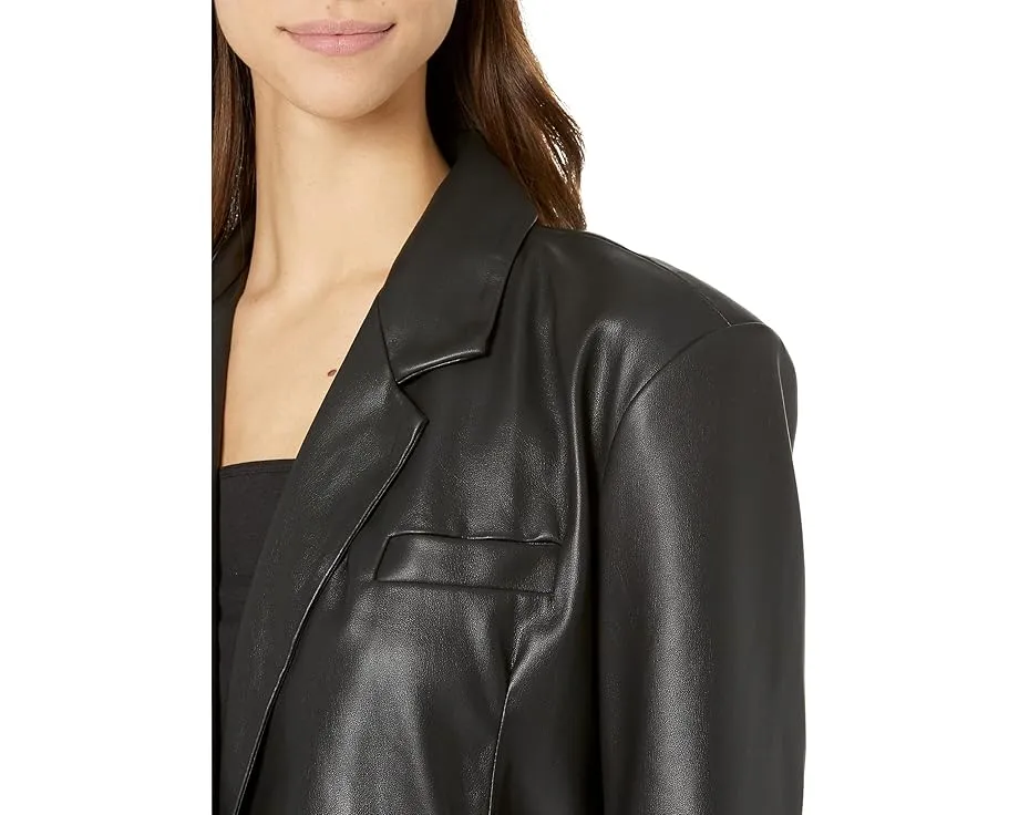 Кожаный блейзер оверсайз Blank NYC с двубортной застежкой