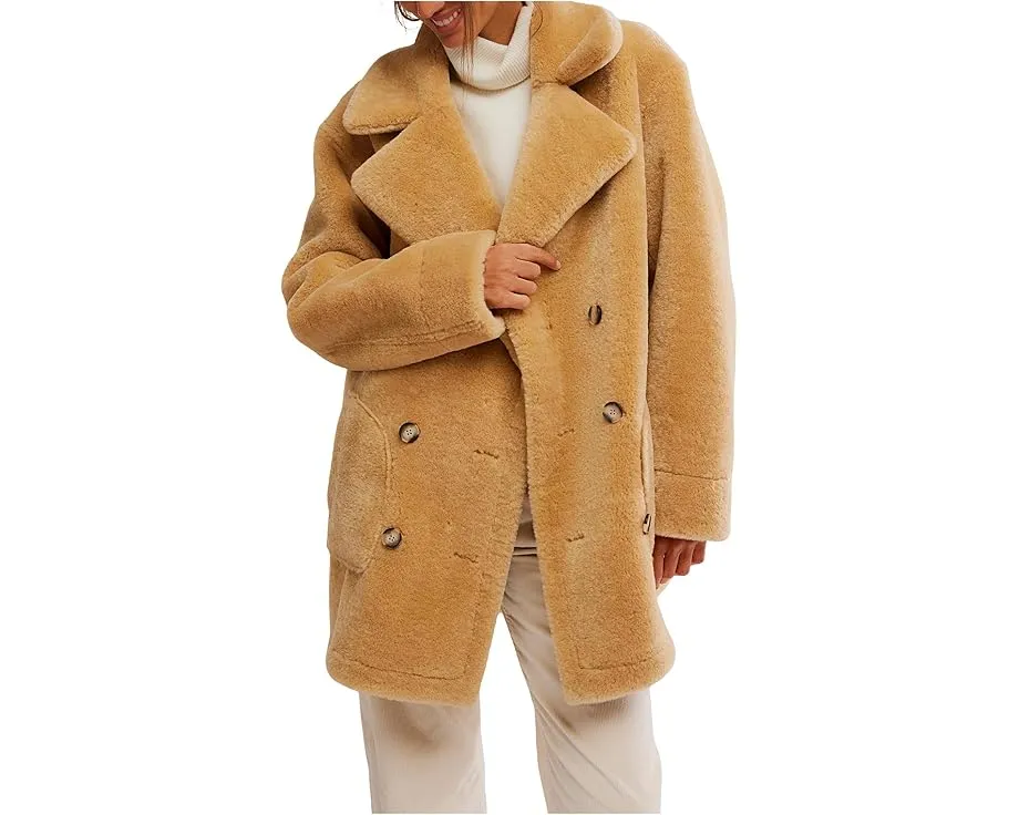 Reversible пальто Mari от Free People с воротником пиджака и искусственным мехом