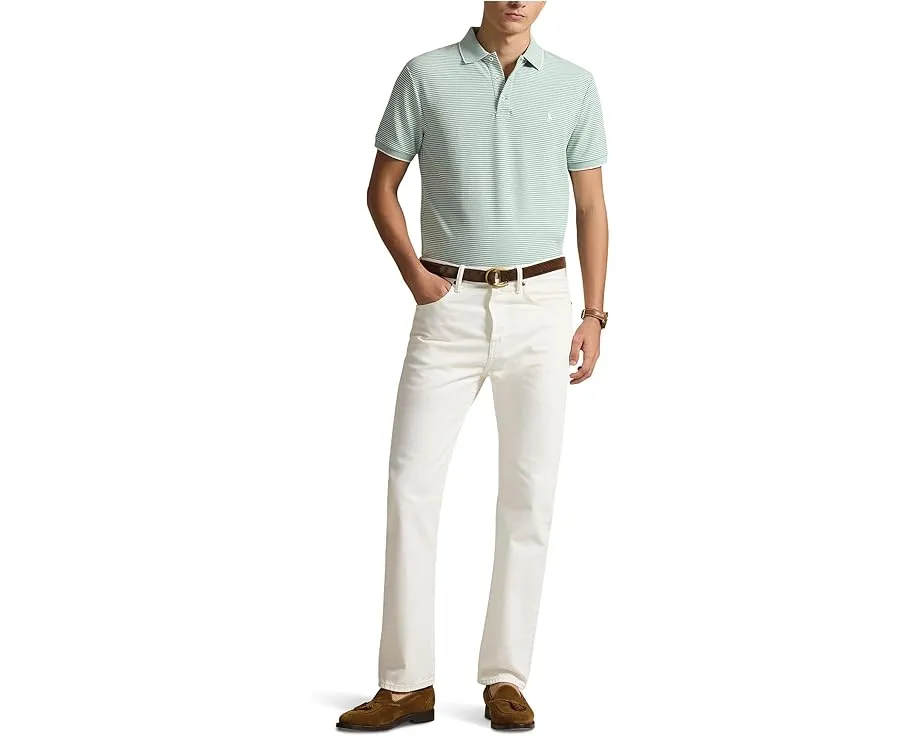 Поло Polo Ralph Lauren в полоску из стретч-сетки с зауженным кроем Custom Slim