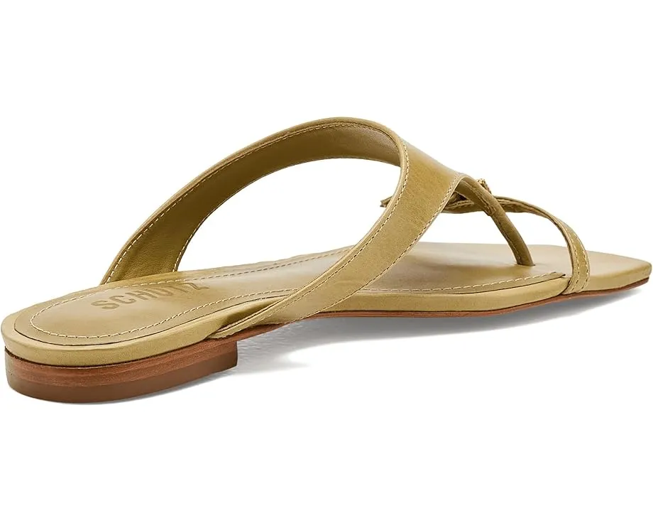 Schutz Плоские сандалии Tana Flat с квадратным носком и кожаной подкладкой