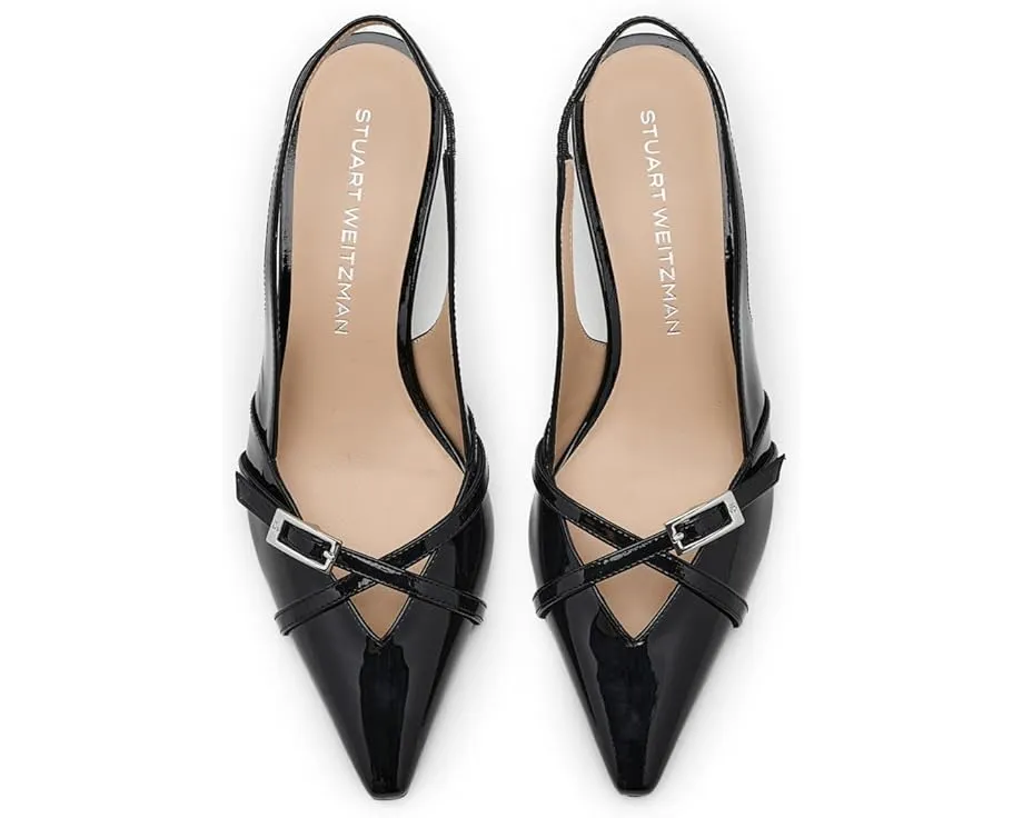 Туфли Stuart Weitzman Georgie Slingback 50 из лакированной кожи с острым носом