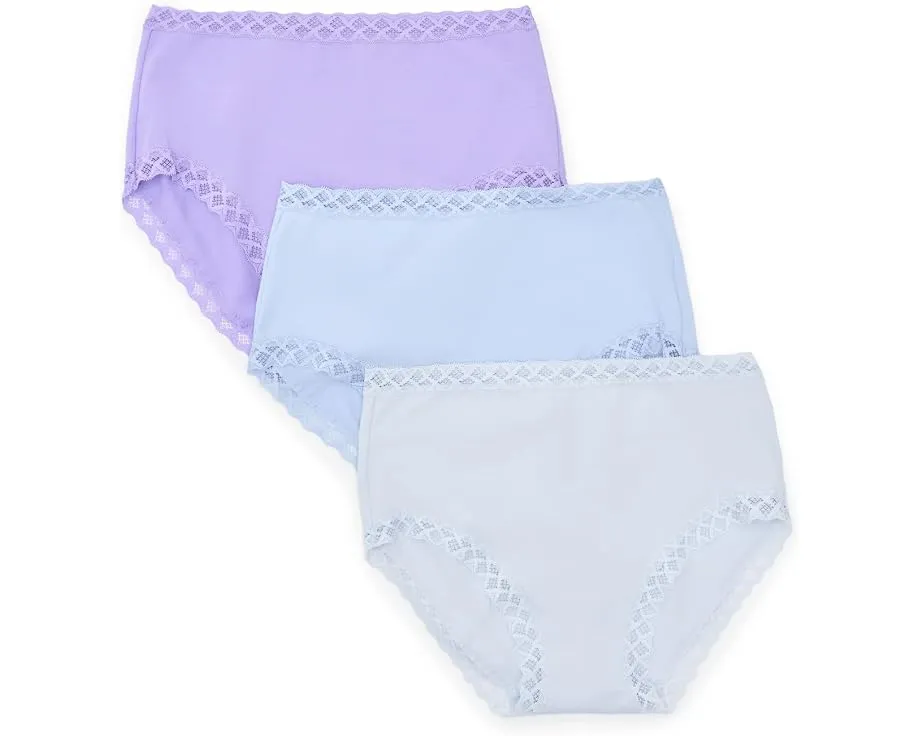 Natori Bliss Full Brief 3 шт. трусы с кружевной отделкой