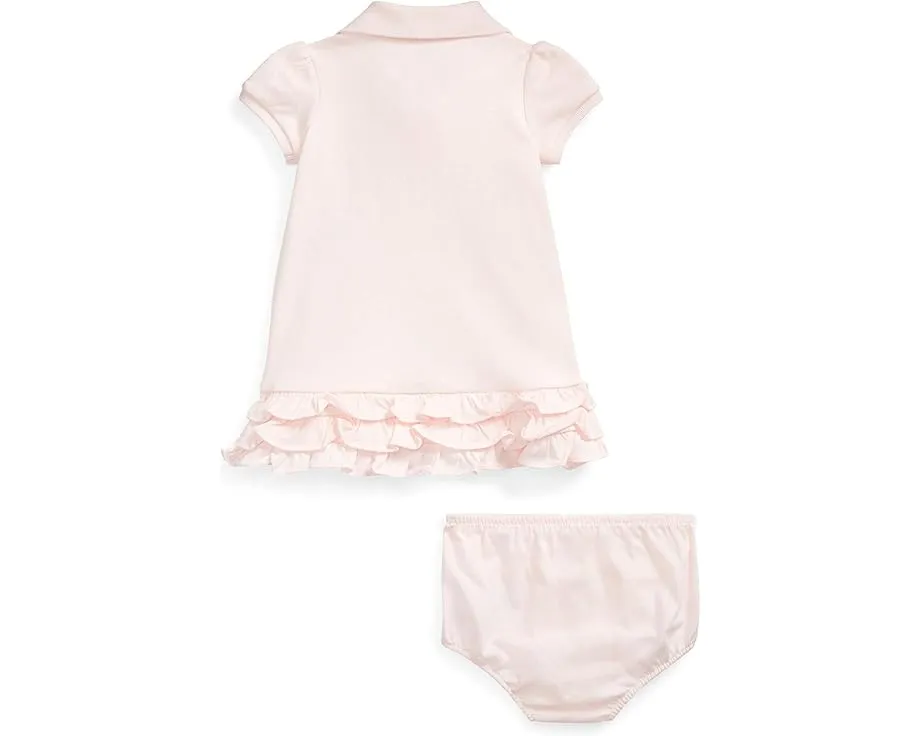 Polo Ralph Lauren Kids Платье для девочки с рюшами и комплектом блумеров