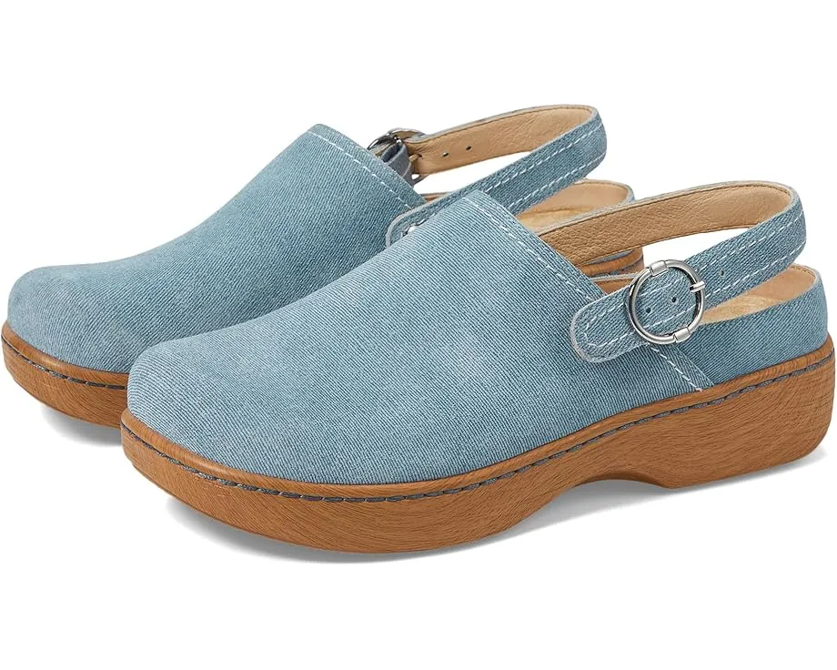 Кожаные сабо Alegria Olie с ремешком на пятке и противоскользящей подошвой