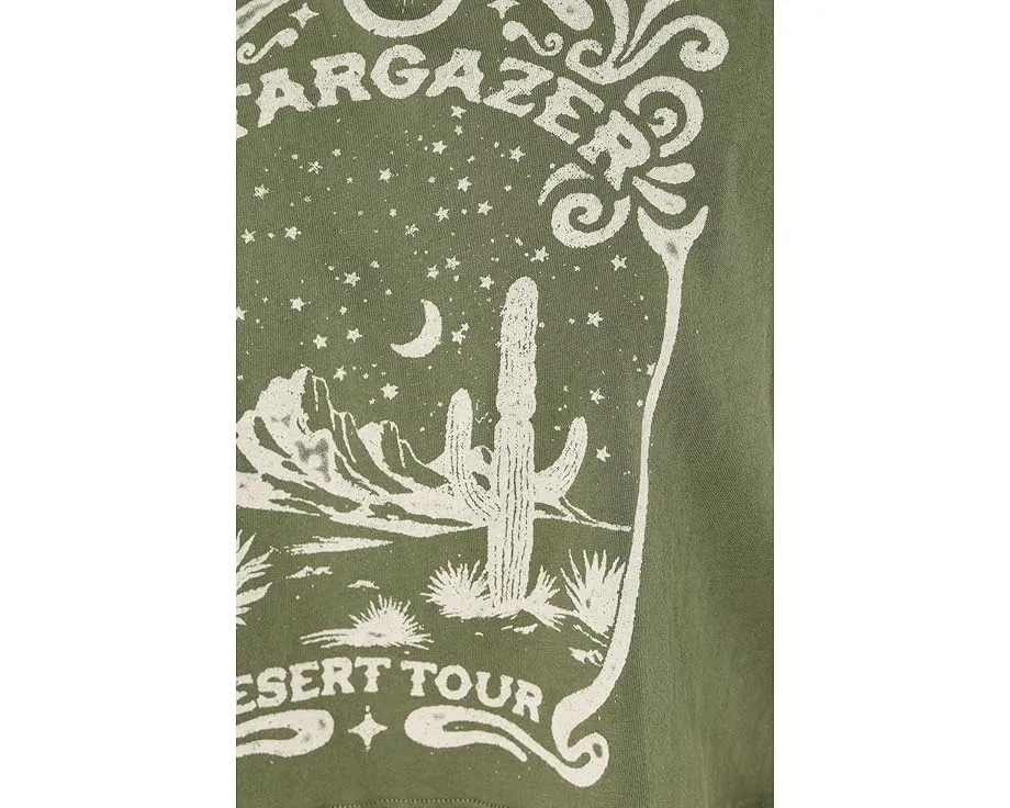 Кроп топ Stargazer Spirit из хлопка с принтом и свободным кроем от Spiritual Gangster