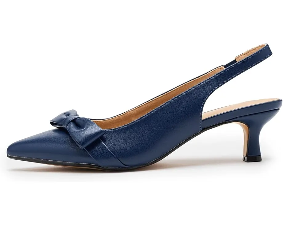 Туфли Paloma на низком каблуке kitten heel с мысом и ремешком через пятку