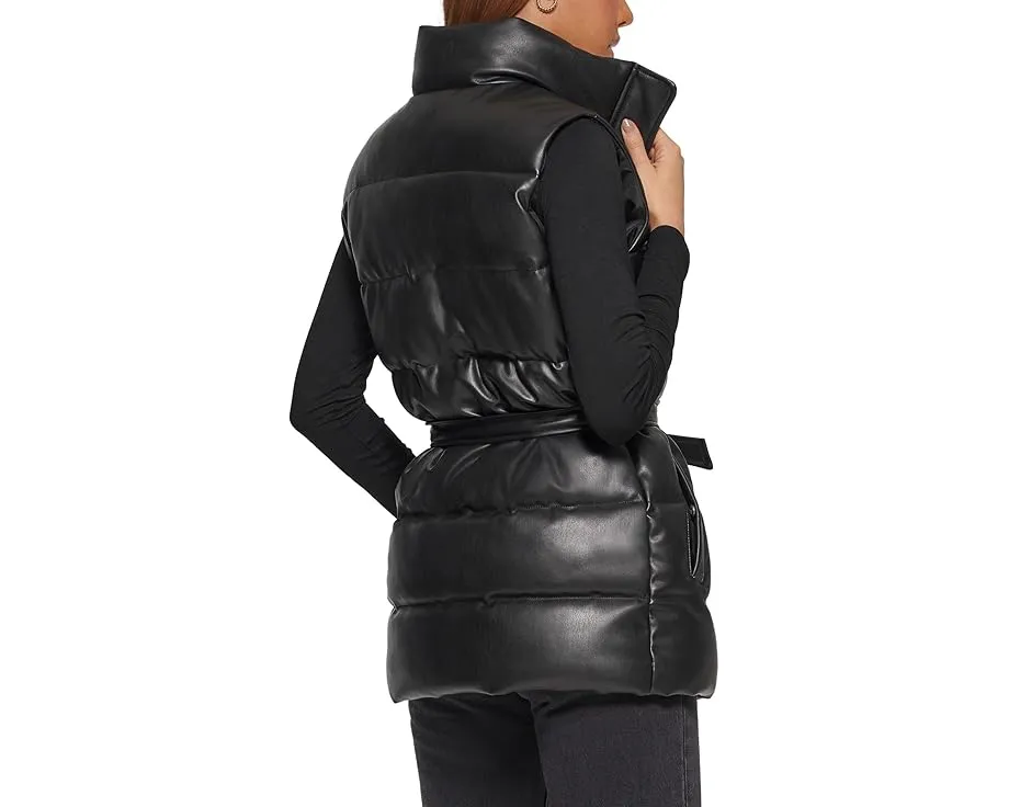 Levi's жилет Vegan Leather Puffer из веганской кожи с поясом