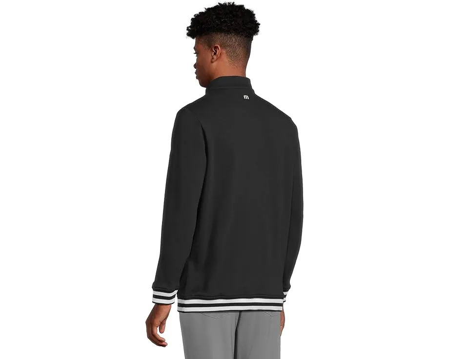 Толстовка TravisMathew Happier Hour 1/4 Zip с логотипом TM и контрастными полосками