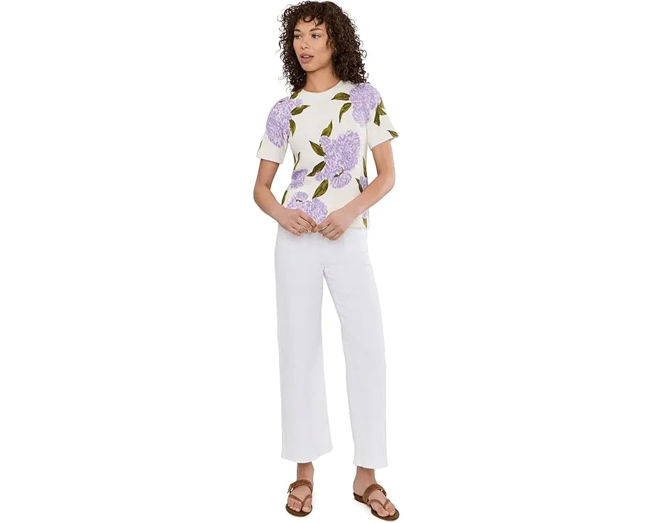 Кофта CeCe с коротким рукавом и цветочным узором гортензии