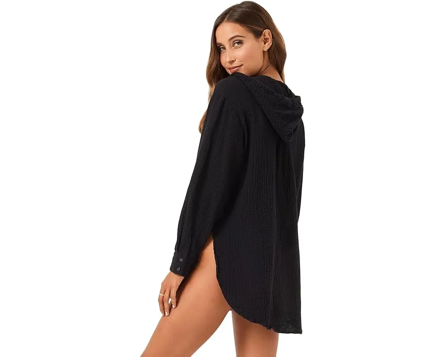 Туника L*Space Sonora с капюшоном на кулиске и длинными рукавами на пуговицах