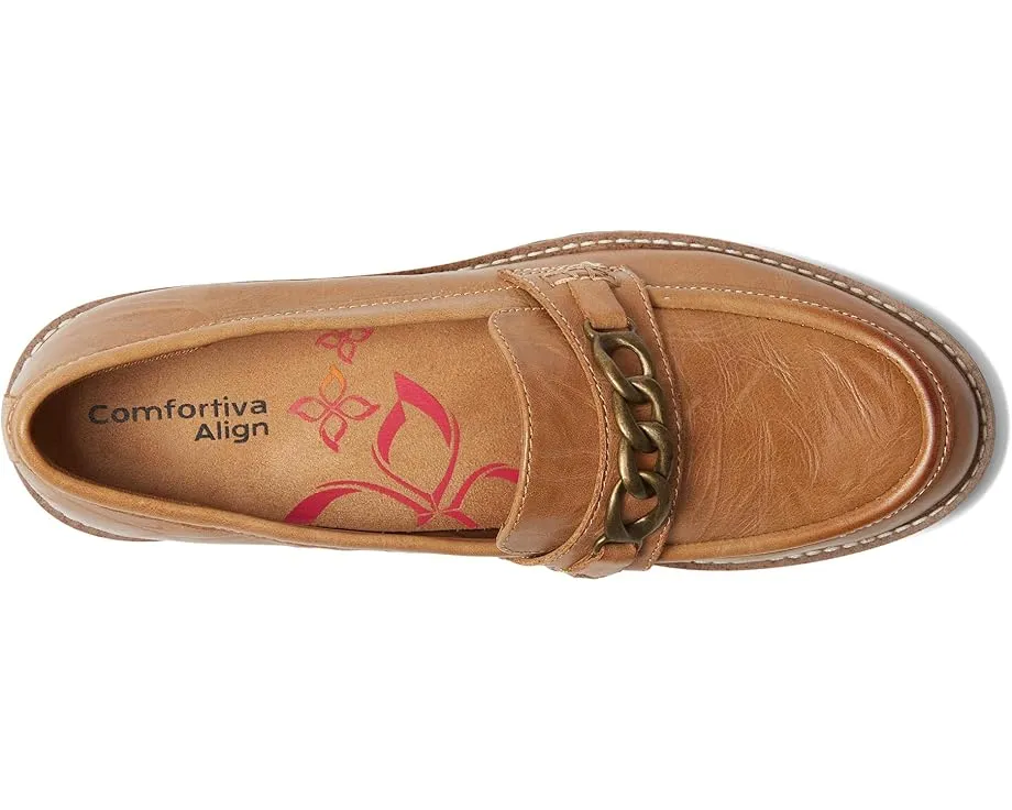 Лоферы Comfortiva Linz из кожи с цепочкой и квадратным каблуком