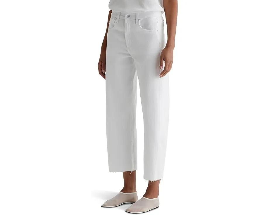 Белые джинсы AG Jeans Hattie с высокой посадкой и бочкообразным кроем