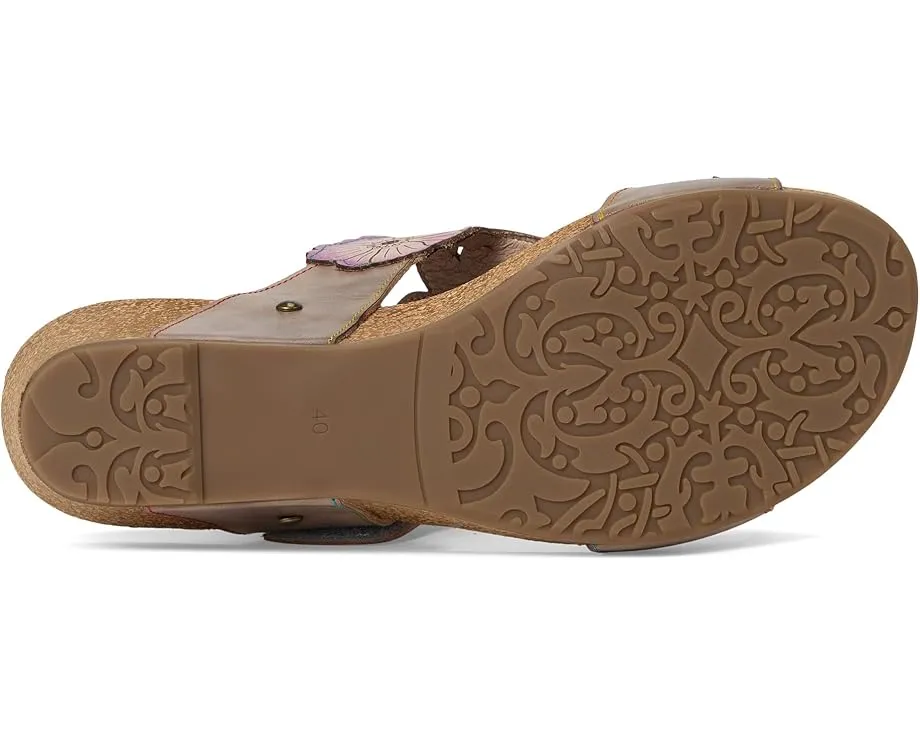 Сандалии L'Artiste by Spring Step Prettypetals с цветочным дизайном и клиновидным каблуком