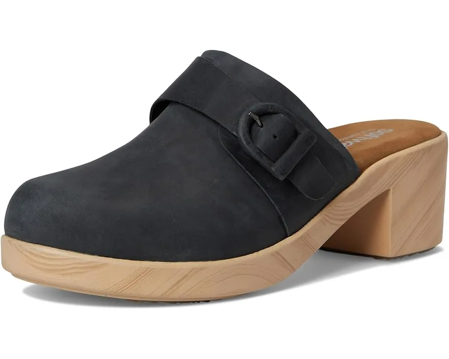 Клоги SoftWalk Ferrara с деревянной платформой и выразительной пряжкой