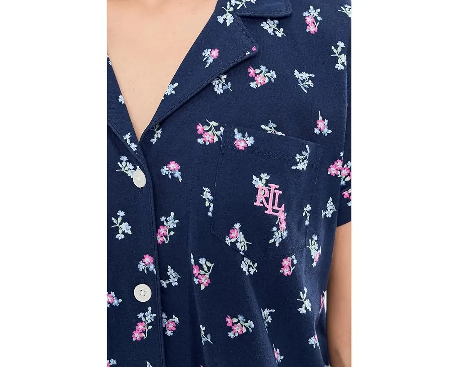 Пижамный комплект Lauren Ralph Lauren с шортами бермудами из джерси