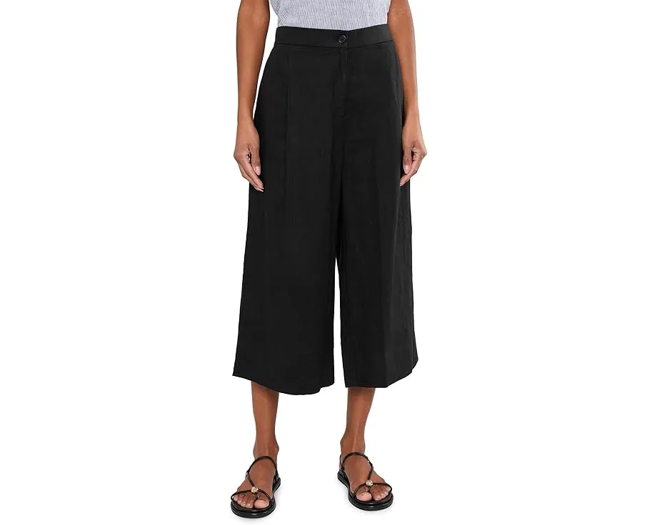 Брюки Eileen Fisher из органического льна с защипами и укороченной длиной