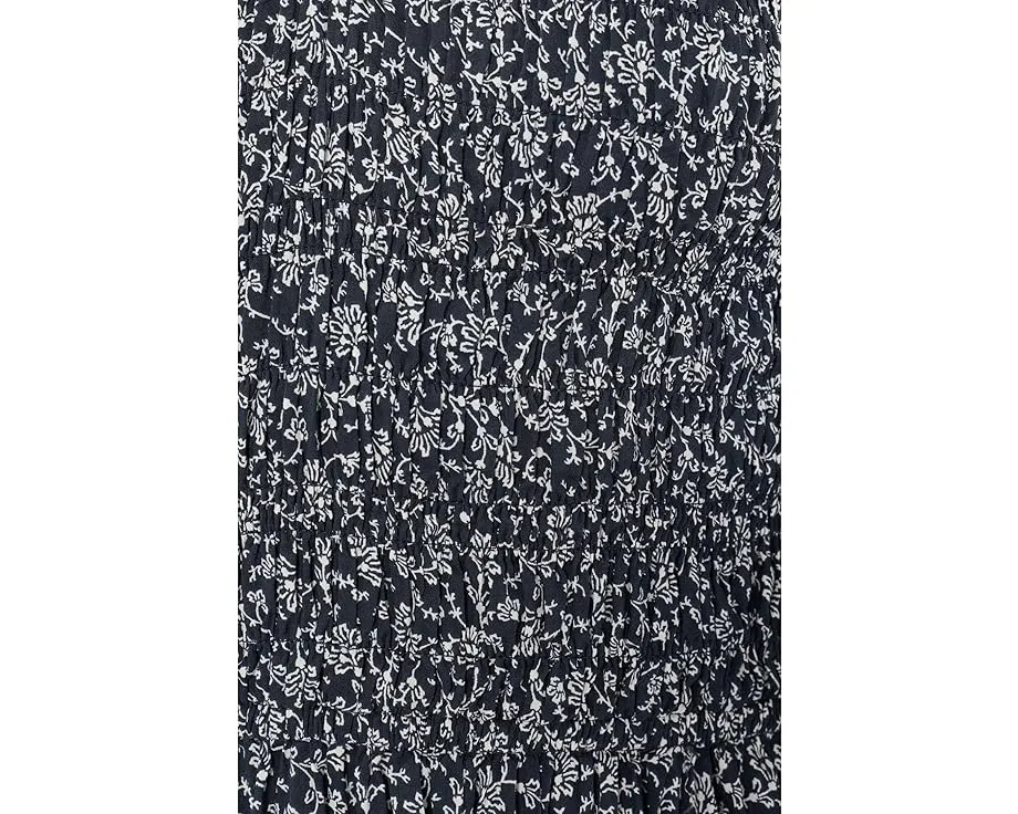 Платье миди Smocked с V-образным вырезом и длинным рукавом Madewell
