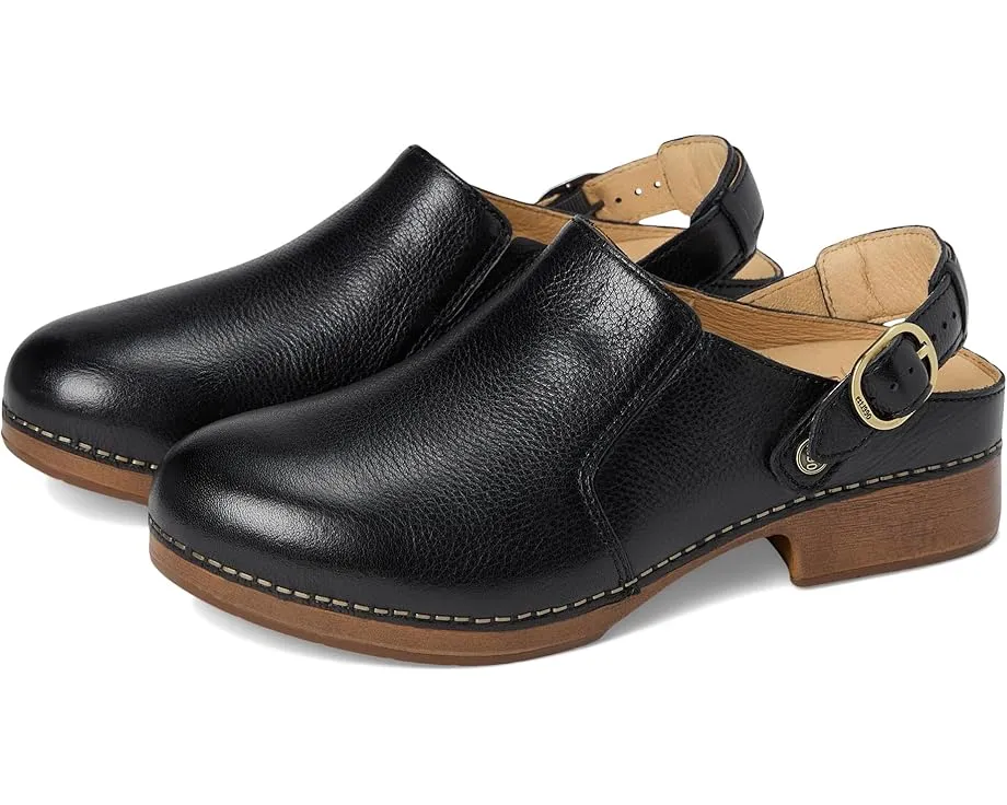 Dansko Millie самые низкие клоги с пряжкой и вощеной кожей