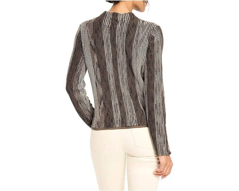 Свитер NIC+ZOE Petite Ombre с пиксельным узором и воронкообразным воротником