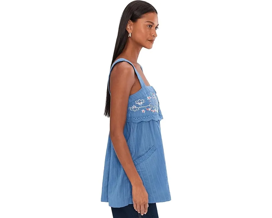 Туника Free People Farrah с вышивкой и квадратным вырезом