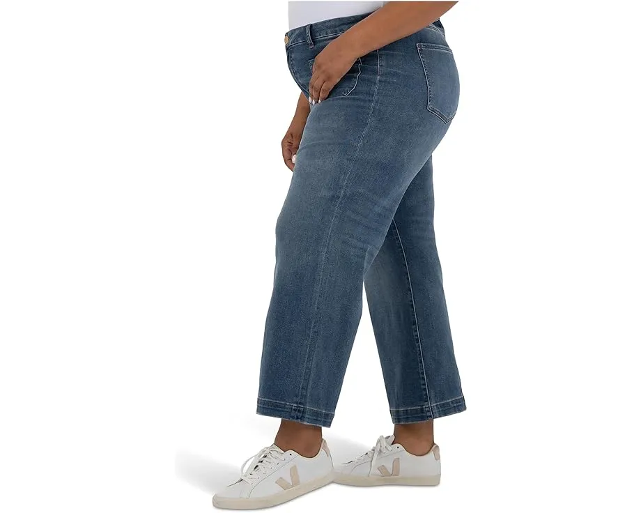 Джинсы KUT from the Kloth Plus Meg High Rise Wide Leg с накладными карманами