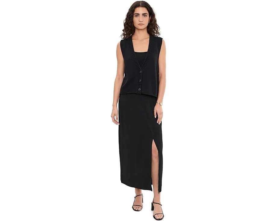 Юбка Eileen Fisher прямого кроя в пол с разрезом из эластичного джерси