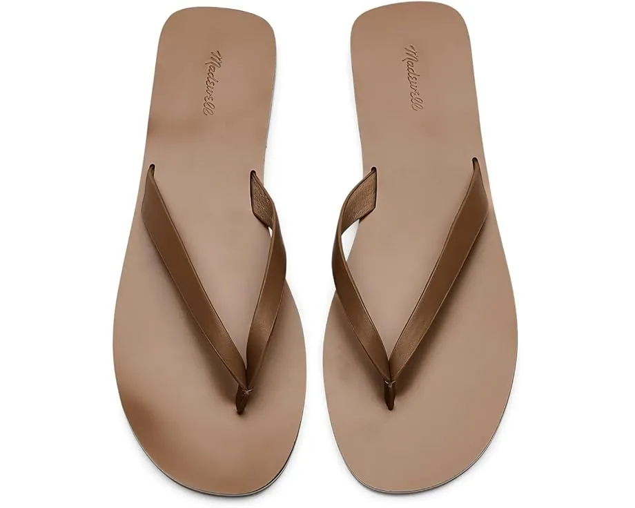 Сандалии Greene Thong Slide от Madewell с кожаным верхом и открытым носком