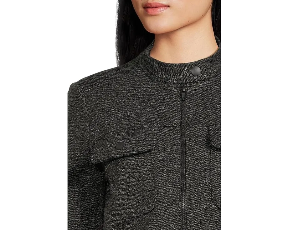 Короткий жакет Elliott Lauren из ткани понте твил на молнии с накладными карманами