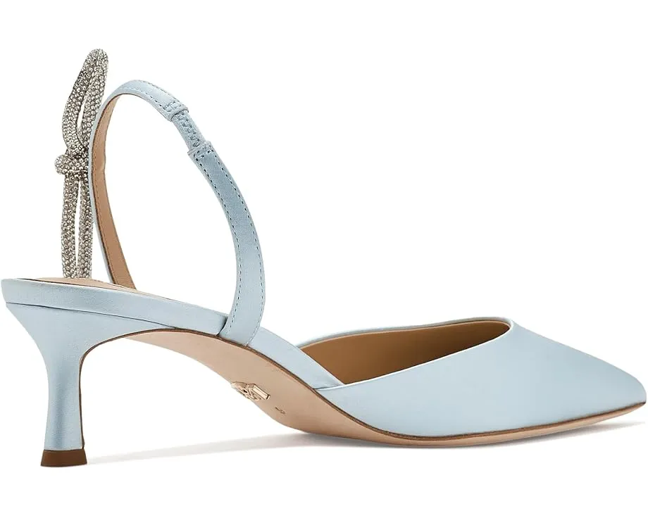 Туфли Badgley Mischka Gentry на низком каблуке с шелковым верхом и бантом со стразами