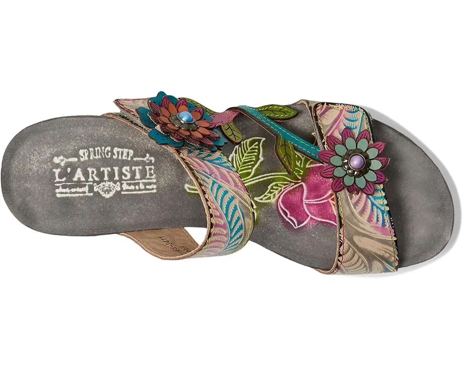 Сандалии Moai с асимметричным цветочным принтом и застежкой на липучке