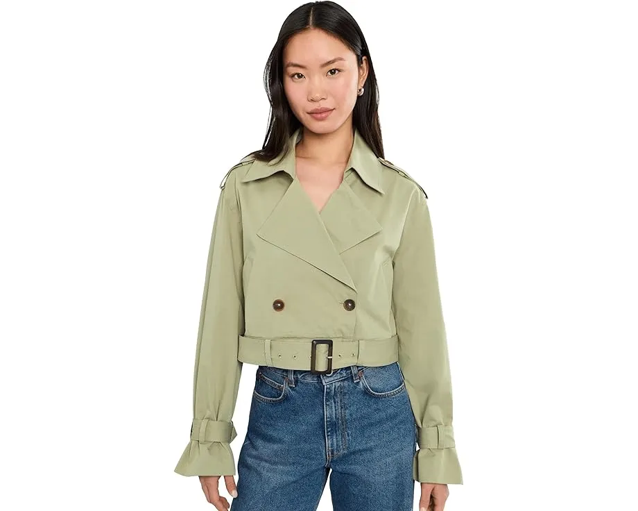 Cropped Trenchcoat in Green