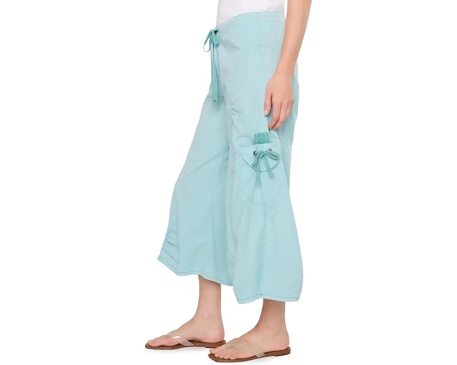 Широкие брюки Cargo Gaucho Crop с завязками и карманами XCVI