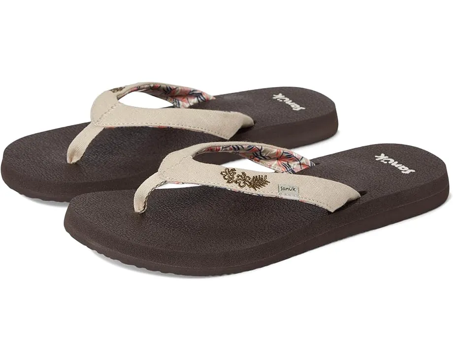 Сланцы Sanuk Yoga Paradise II с вышитыми цветами и стелькой из пены с эффектом памяти