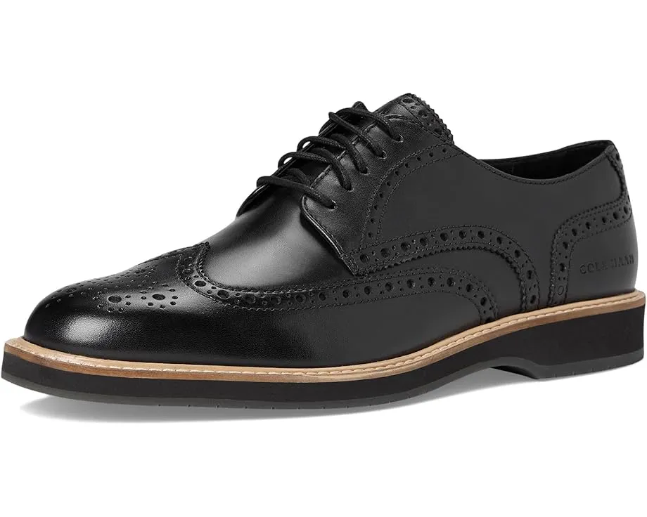 Туфли Cole Haan Morse Grand Wingtip Oxfords из кожи с декоративными перфорациями
