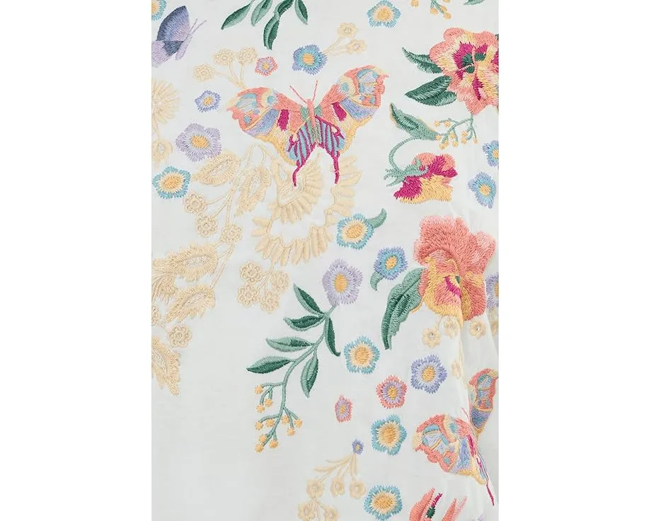 Johnny Was Топ с рукавом 3/4 и комбинированной отделкой