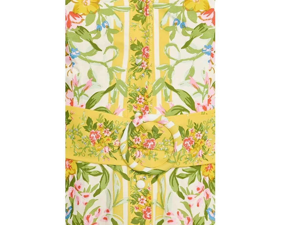 Платье макси Printed Cotton с поясом от Adrianna Papell