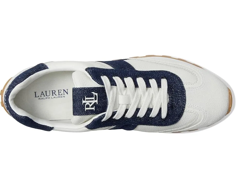 Кроссовки Lauren Ralph Lauren Dani из кожи и замши с отделкой денимом