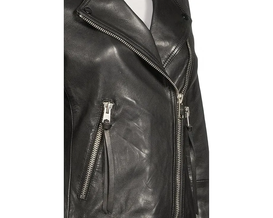 Кожаная косуха AllSaints Dalby Biker с асимметричной молнией