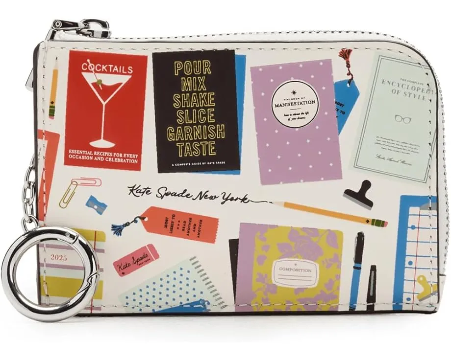 Мини-кошелек для карт с принтом сердец из гладкой кожи от Kate Spade New York