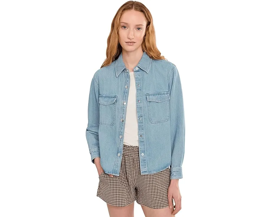 Джинсовая куртка-рубашка Airy Denim Relaxed Madewell с хлопковым составом