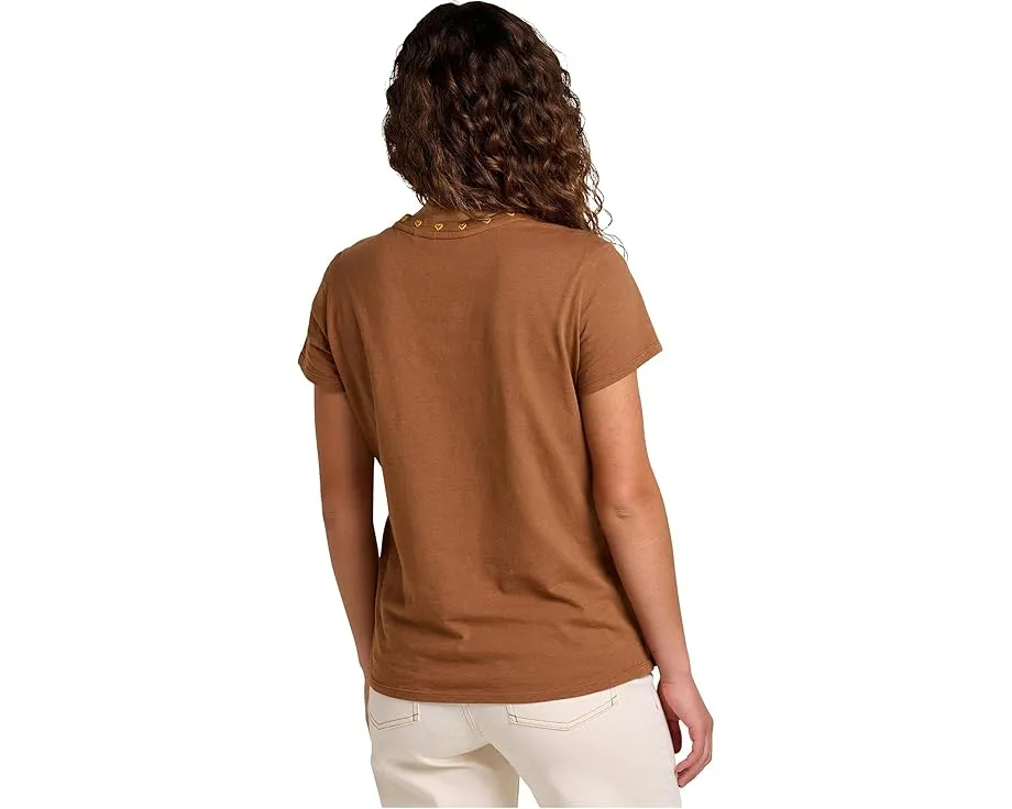 Футболка Toad&Co Primo с коротким рукавом и вышивкой из органического хлопка