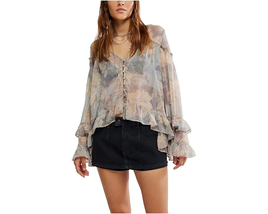 Свободная блуза Free People Day Dreaming из фланели в клетку с накладным карманом