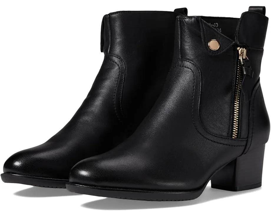 Ботильоны Nazca на удобном каблуке с кнопкой и молнией из кожи